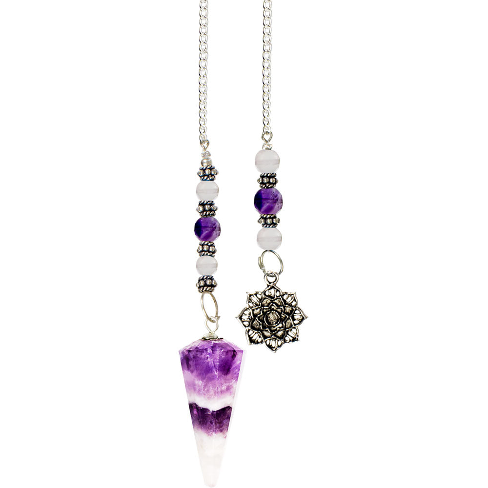 Pendulum - Chevron Amethyst & Lotus