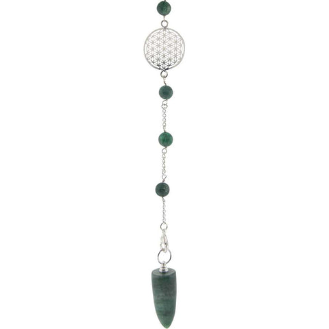 Pendulum - Green Aventurine + Flower of Life