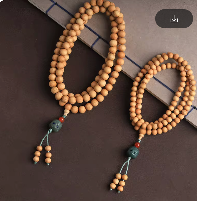 Natural Fragrance Yabo Wooden Bracelets 108 beads Prayer Mala 8 mm