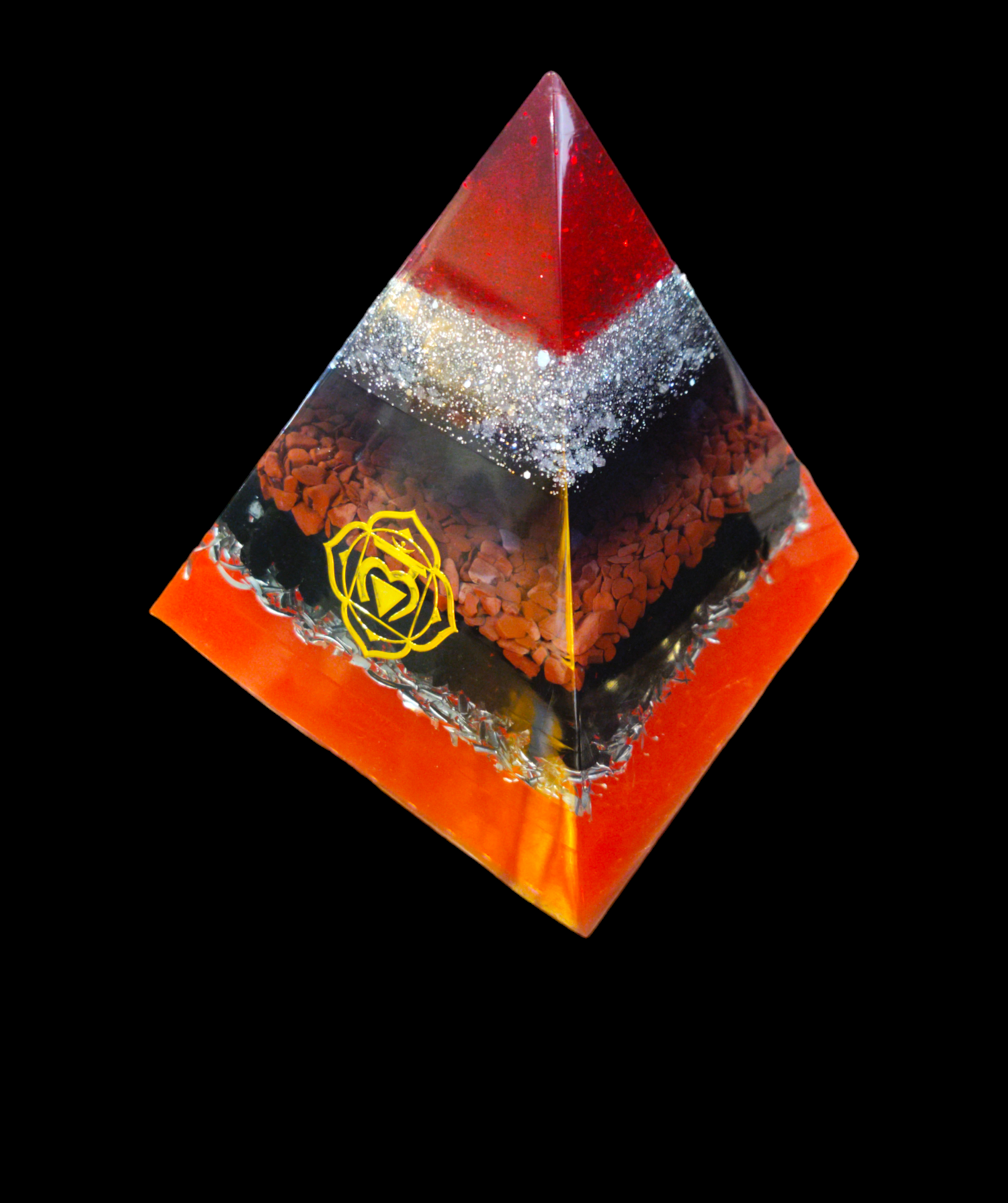 Orgonite Chakra Pyramid 10 cm x 10 cm