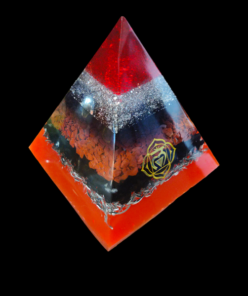 Orgonite Chakra Pyramid 10 cm x 10 cm