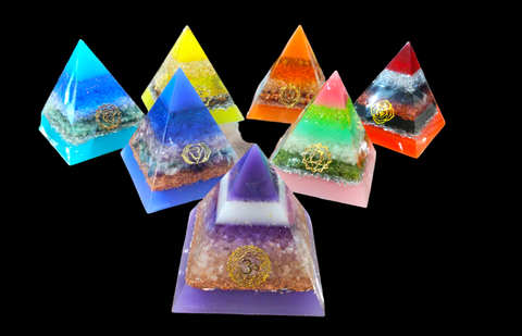 Orgonite Chakra Pyramid 10 cm x 10 cm